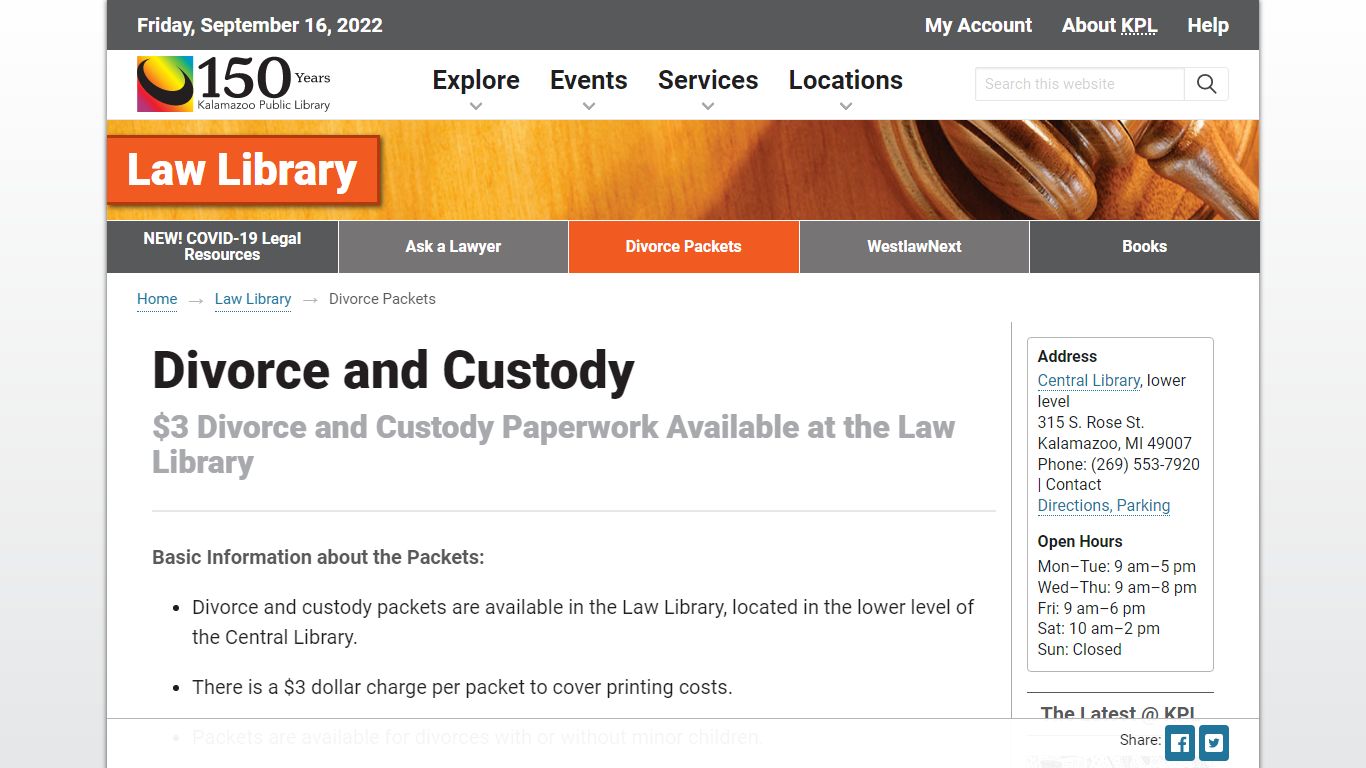 Divorce and Custody — Kalamazoo Public Library